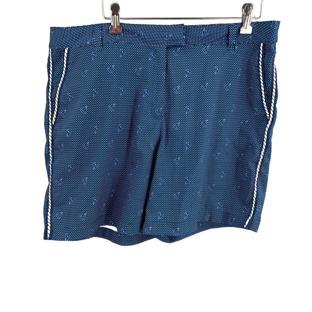Lady Hagen Golf Shorts Blue Sailboat Print Rope Trim Summer Preppy 12